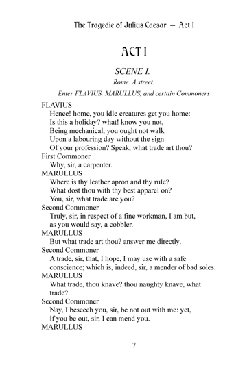 Page from Julius Caesar