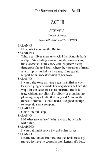 Page from The Merchant of Venice