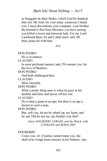 Page from Much Ado About Nothing