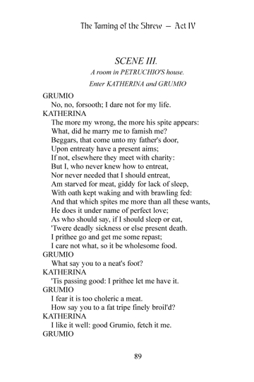 Page from The Taming of the Shrew
